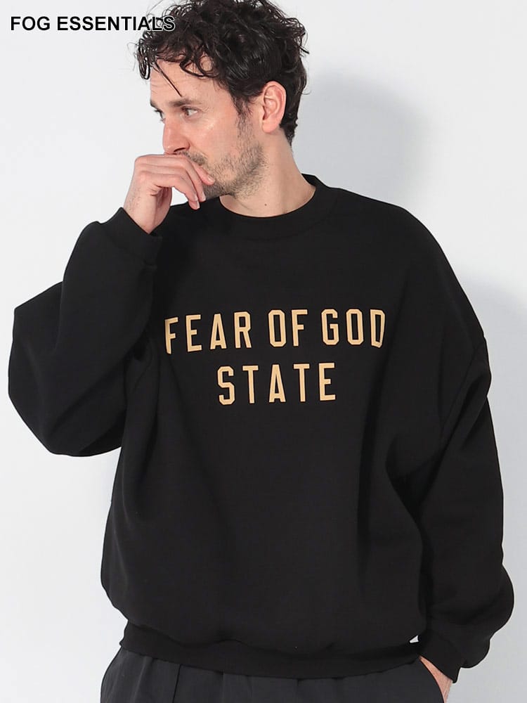 FOG ESSENTIALS (エフオージーエッセンシャルズ) 裏起毛 ロゴ ポケット付き クルーネック トレーナー FOG192BT24626 メンズ