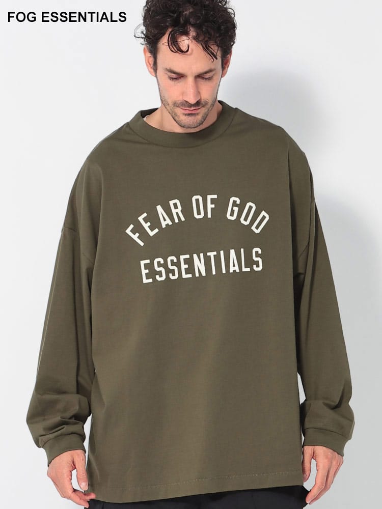 FOG ESSENTIALS (エフオージーエッセンシャルズ) フロントロゴ クルーネック 長袖 Tシャツ FOG125BT24420 メンズ