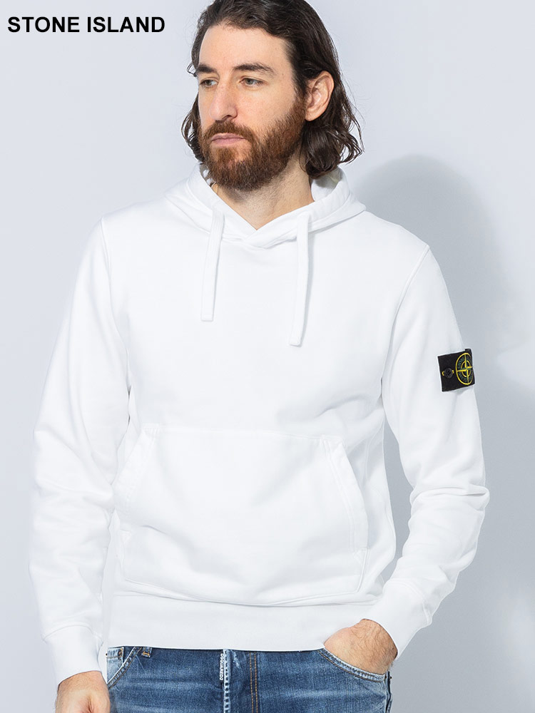 STONE ISLAND (ストーンアイランド) 裏毛 ロゴパッチ ポケット付き プルオーバー パーカー SI81156【サカゼン公式通販】