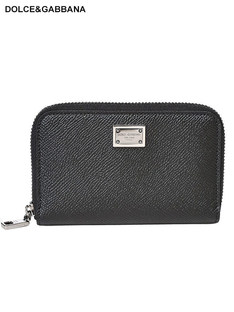 DOLCE&GABBANA  (ドルチェ ＆ ガッバーナ ) レザー ロゴプレート ミニウォレット DGBP2522AG219 メンズ