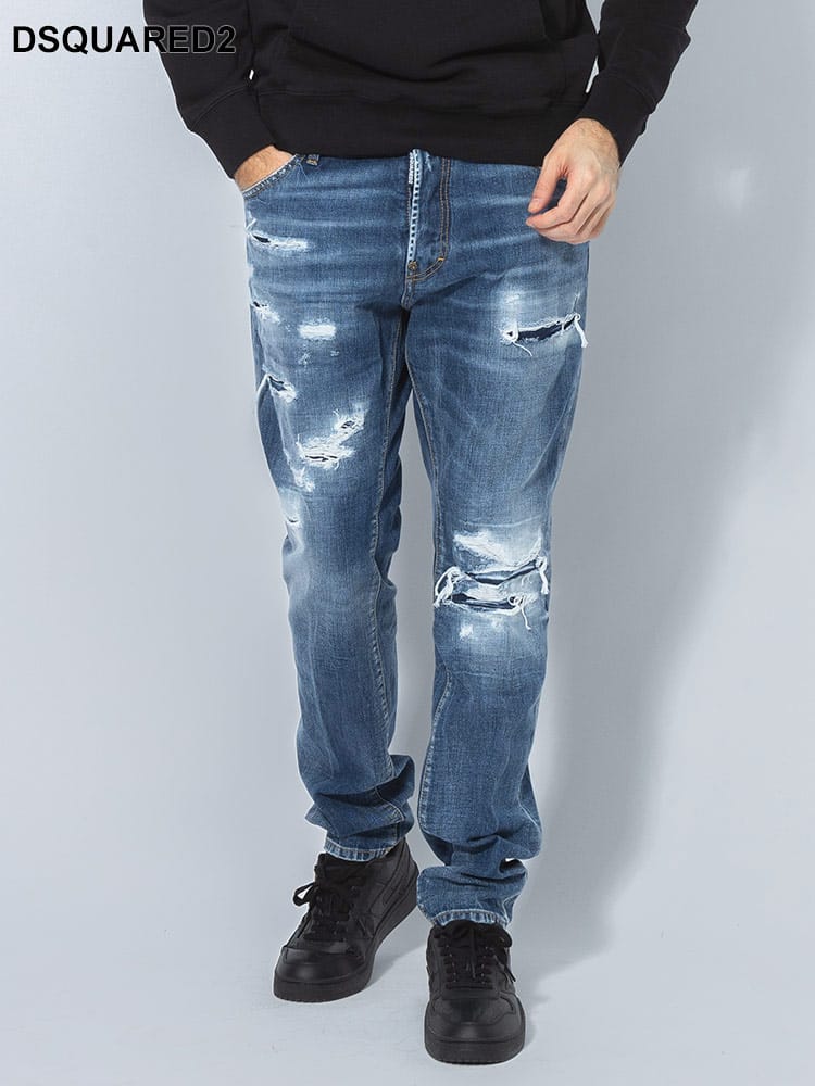 DSQUARED2 (ディースクエアード) ダメージ加工 ボタンフライ ジーンズ 
