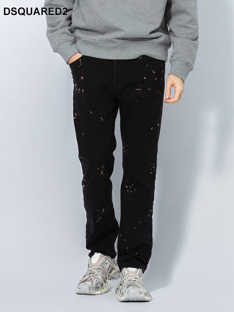 DSQUARED2 (ディースクエアード) ペイント加工 メタルパッチ ボタンフライ ジーンズ 642 JEAN D2LA0070S30564 メンズ