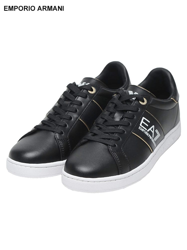 EMPORIO ARMANI (エンポリオアルマーニ) スムースレザー パネルアクセント ローカットスニーカー EA7X8X102XK346 メンズ