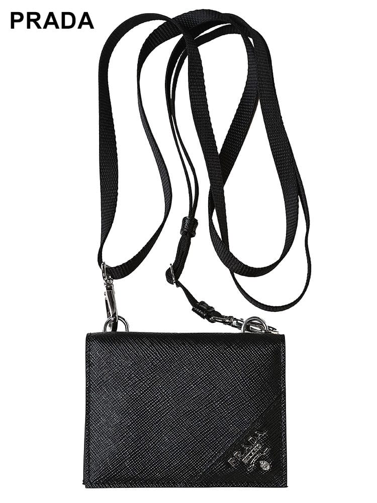 PRADA (プラダ) サフィアーノレザー ロゴ ストラップ付 コインケース PR2MR035QME メンズ