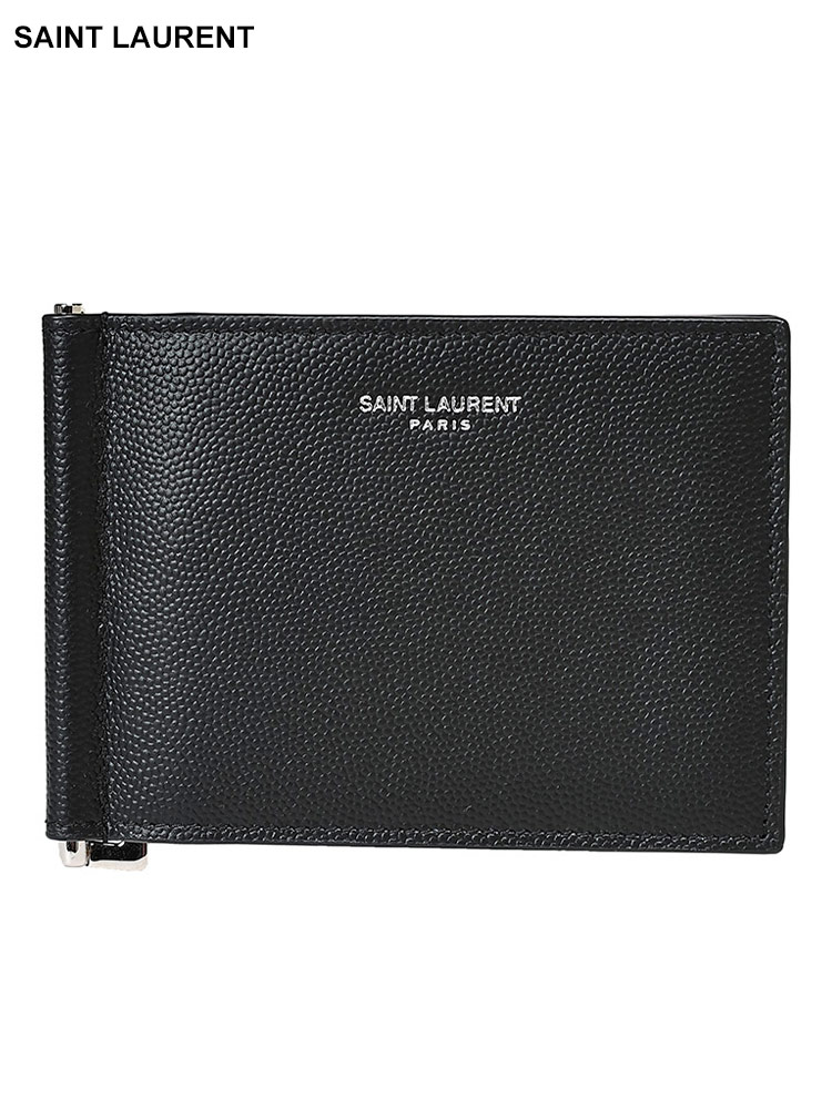 Saint Laurent (サンローラン) レザー マネークリップ付き 二つ折り財布 SL378005BTY0N メン【サカゼン公式通販】