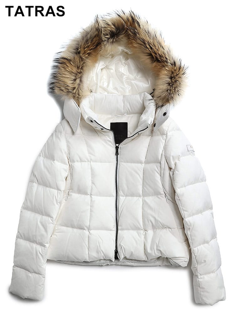 TATRAS (タトラス) ファーフード着脱 ブロックキルト ショートダウンジャケット AVECI TRLLTAT24A4866 レディース