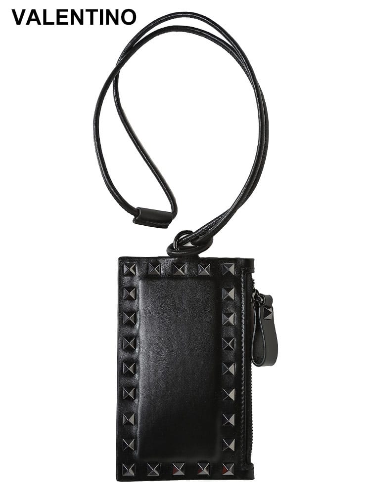 VALENTINO (ヴァレンティノ) スタッズ ストラップ付 カードホルダー＆ウォレット VL4Y2P0U63ACV メンズ