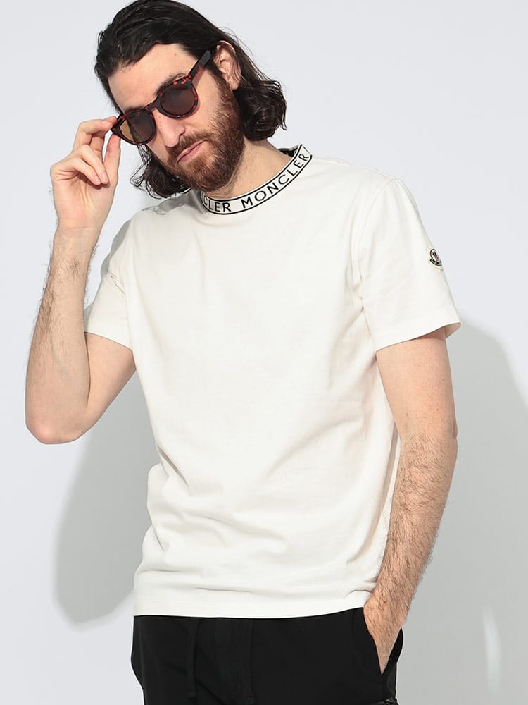 MONCLER (モンクレール) ネックロゴ クルーネック 半袖 Tシャツ MC8C000278390T メンズ