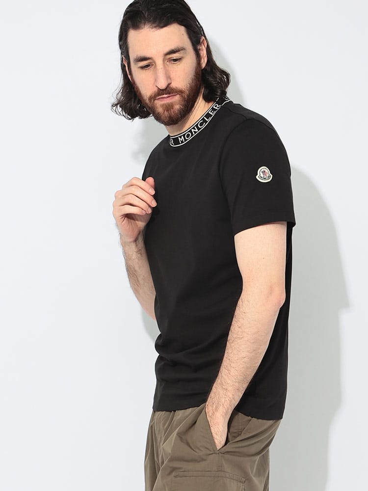 MONCLER (モンクレール) ネックロゴ クルーネック 半袖 Tシャツ MC8C000278390T メンズ