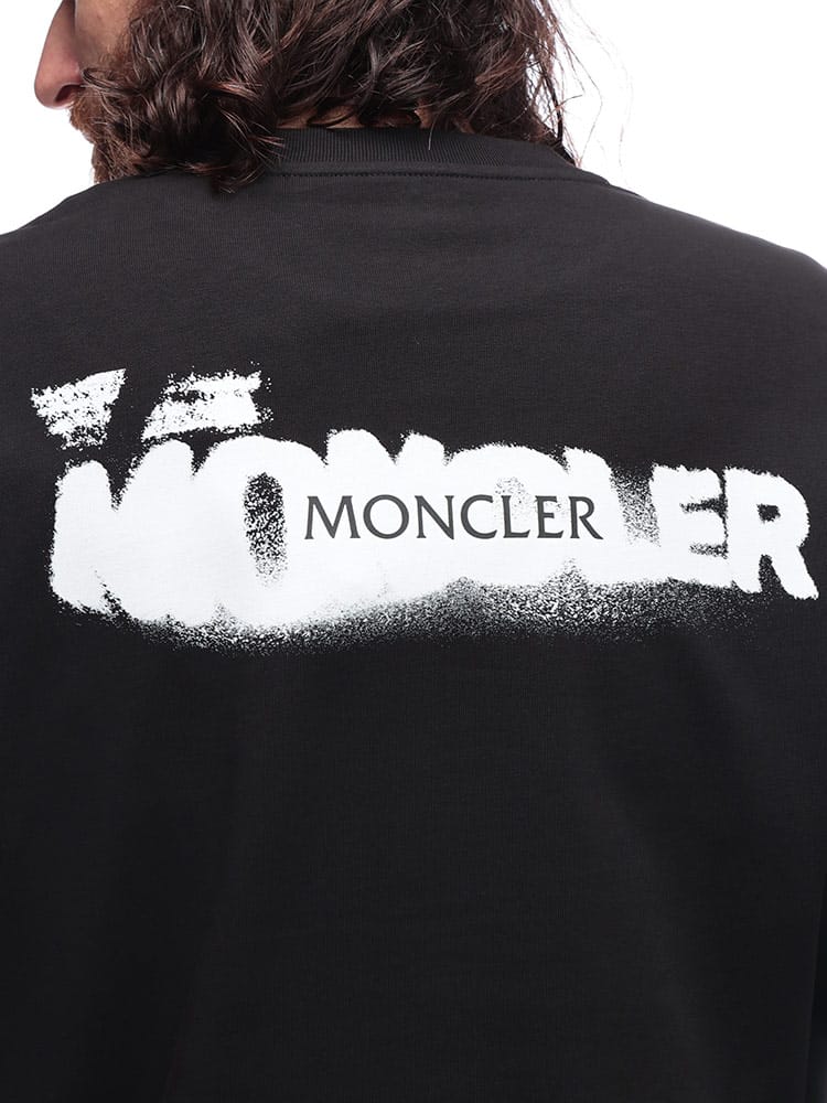 MONCLER (モンクレール) スプレーロゴプリント 長袖Tシャツ 