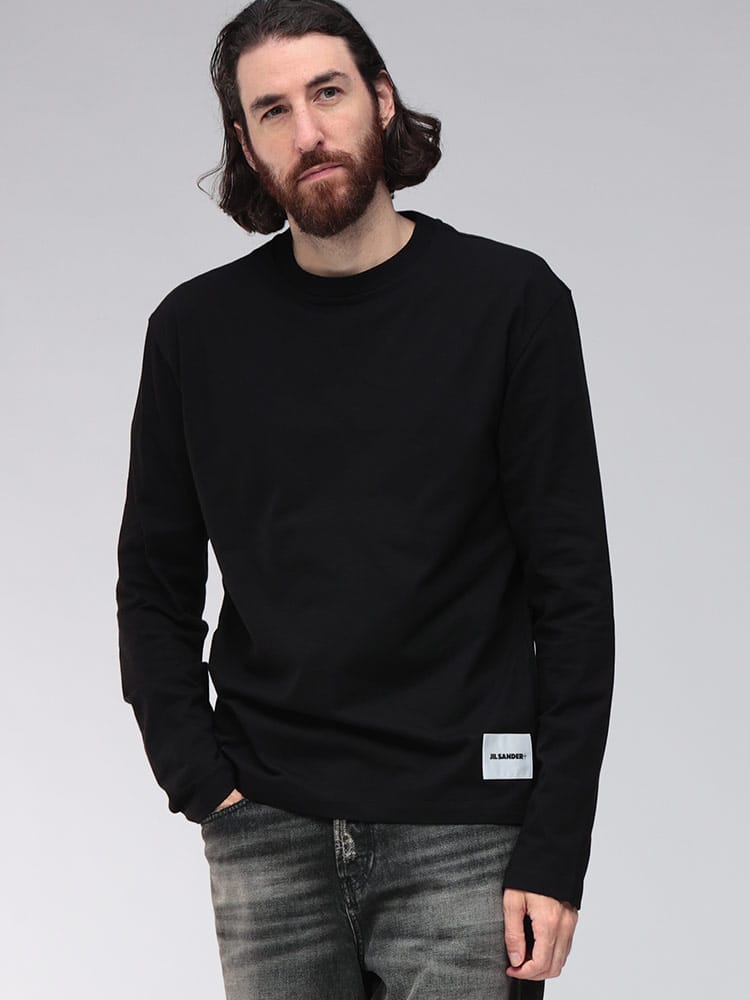 JIL SANDER (ジルサンダー) ワンポイント クルーネック 長袖 Tシャツ JLGC0002JTN254 メンズ