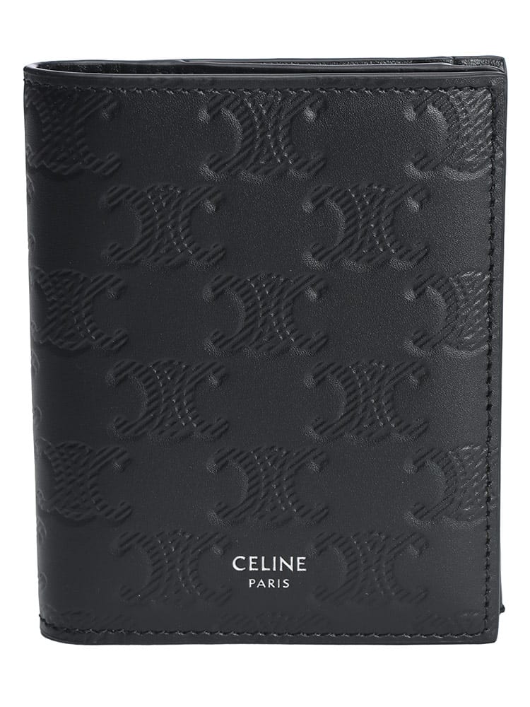 CELINE (セリーヌ) トリオンフ エンボス加工カーフスキン 二つ折り財布 CEL10E493FQC メンズ