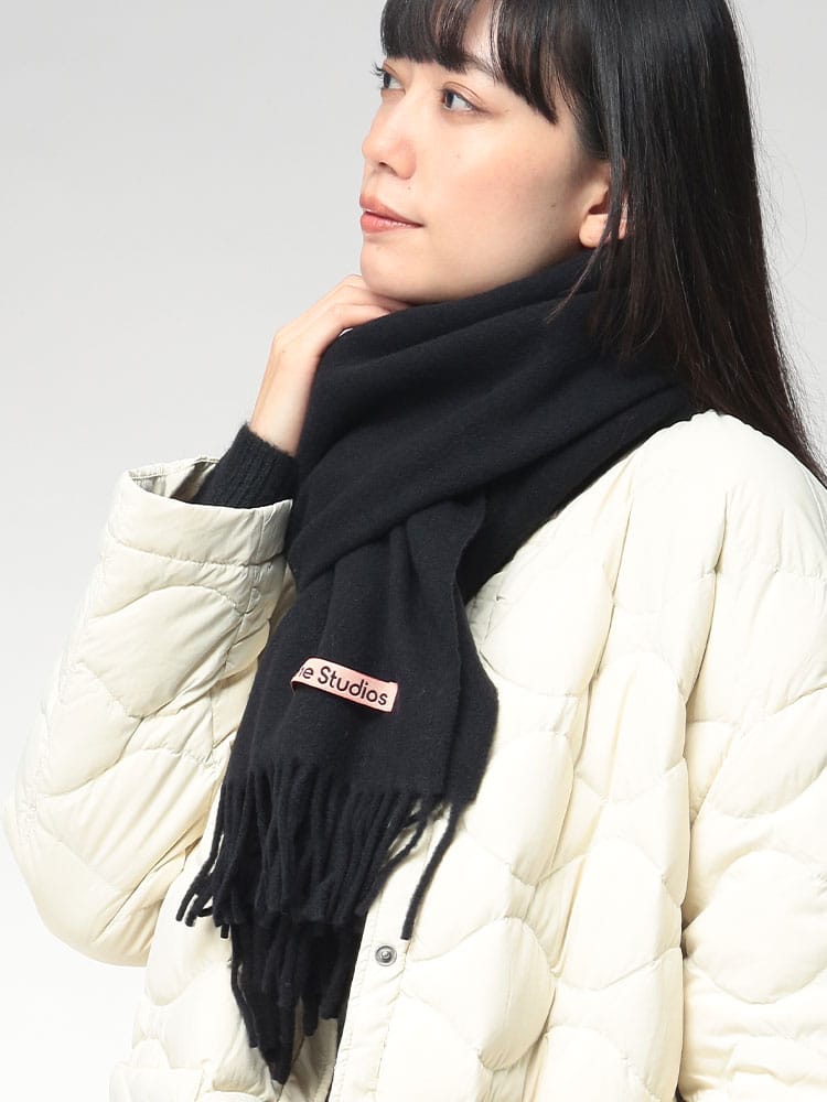 Acne Studios (アクネストゥディオズ) 無地 ウール フリンジ マフラー ACLCA0210 レディース