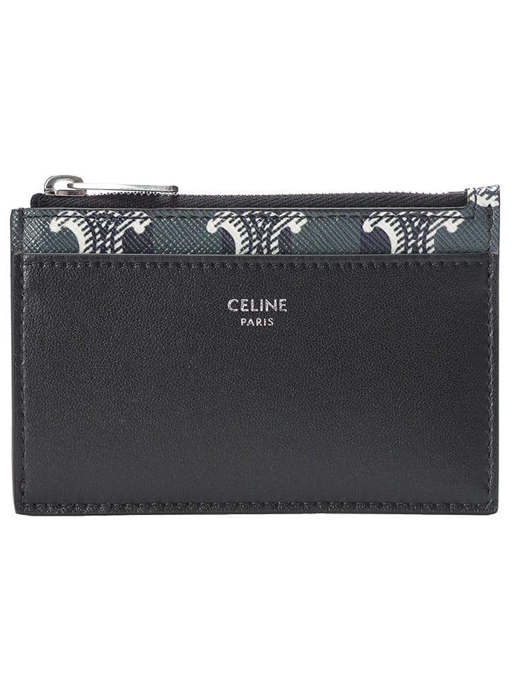 CELINE (セリーヌ) トリオンフキャンバス＆ラムスキン ジップ付きカードホルダー CEL10F992GUI メンズ