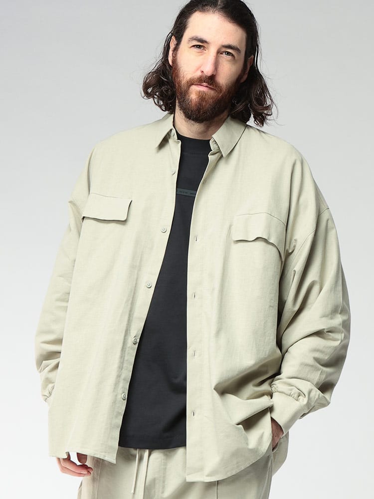 FOG ESSENTIALS (エフオージーエッセンシャルズ) オーバーサイズ 2ポケット 長袖 オックスフォードシャツ ES186SP2544 メンズ