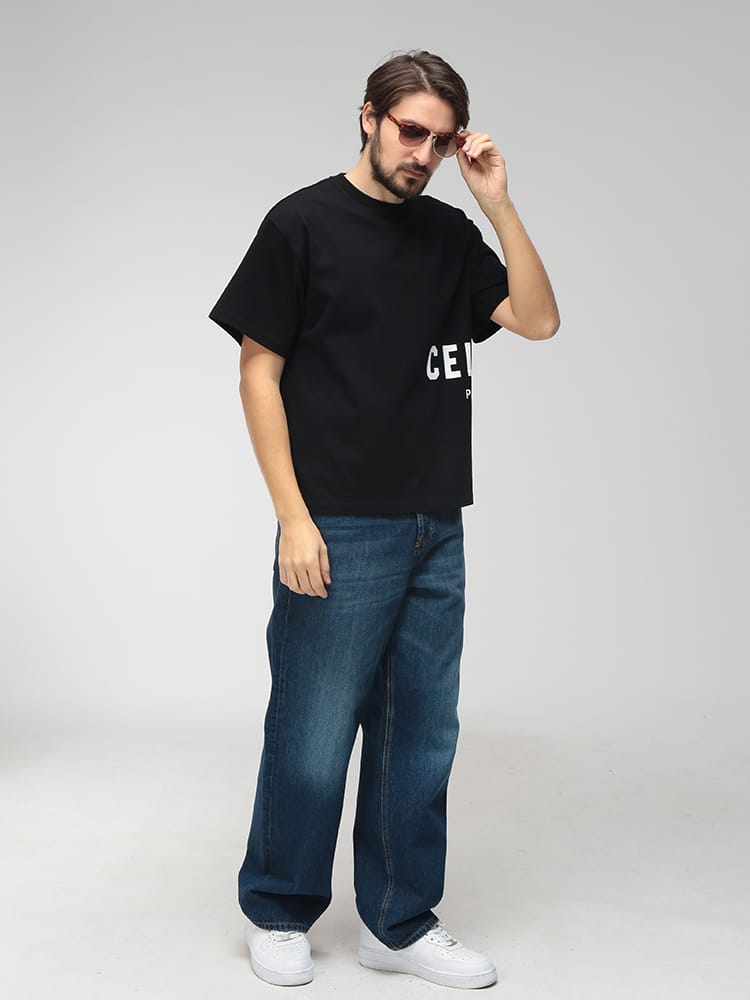 CELINE (セリーヌ) メンズ Tシャツ 半袖 トリオンフプリント クルー 