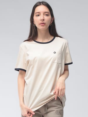 MONCLER (モンクレール) レディース Tシャツ 半袖 ロゴ ワンポイント ポケット クルーネック コットン カットソー リンガー Tシャツ MCL8C0001989AUO