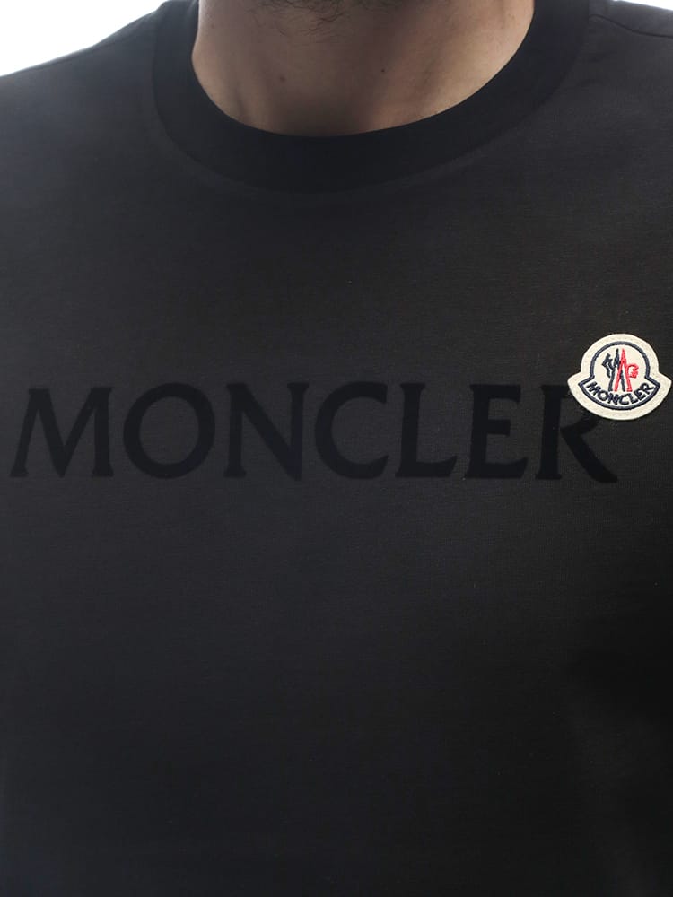 MONCLER (モンクレール) メンズ Tシャツ 長袖 ロゴ＆ワッペン クルー 
