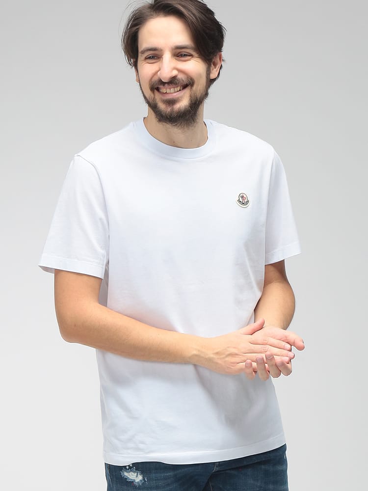 MONCLER (モンクレール) メンズ Tシャツ 半袖 ワンポイント クルーネック カットソー MC8C00032829H8