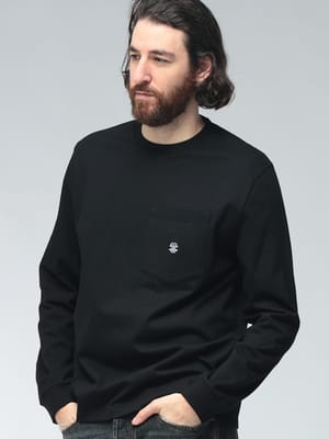 CELINE (セリーヌ) メンズ Tシャツ 長袖 トリオンフ ワンポイント ロゴ ルーズフィット クルーネック カットソー CELRX0HX1242