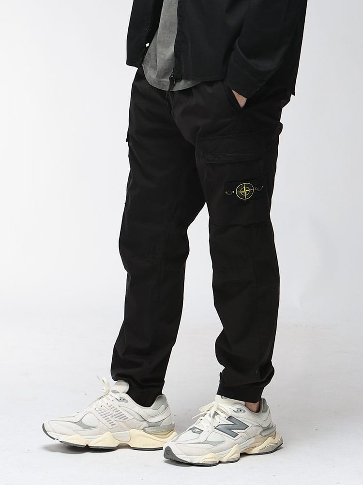 STONE ISLAND (ストーンアイランド) メンズ カーゴパンツ ロゴワッペン ストレッチコットン ポケット パンツ SI3100031S0003