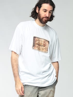 Acne Studios (アクネストゥディオズ) メンズ Tシャツ 半袖 コットン リボンロゴ クルーネック カットソー ACCL0391