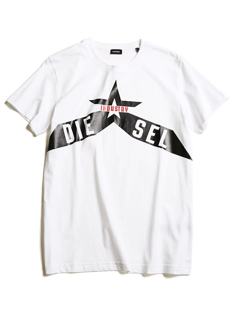 DIESEL ディーゼル メンズ Tシャツ スター ロゴ プリント クルーネック 半袖 ブランド DSSW9TCATM