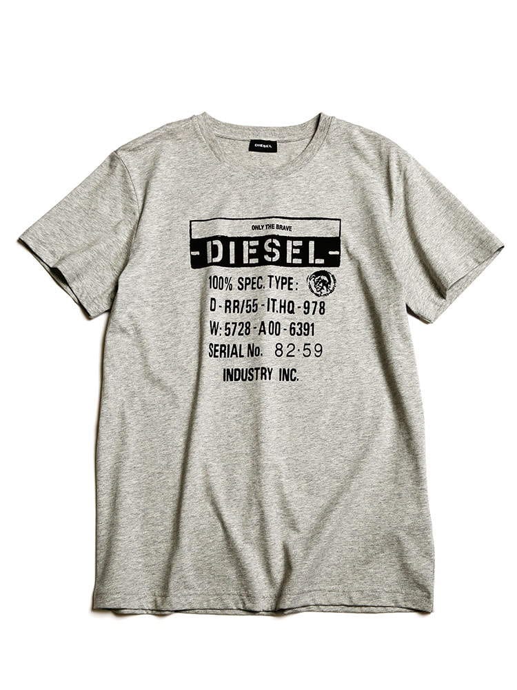 DIESEL (ディーゼル) ロゴプリント クルーネック 半袖 Tシャツ DSSEZF091A