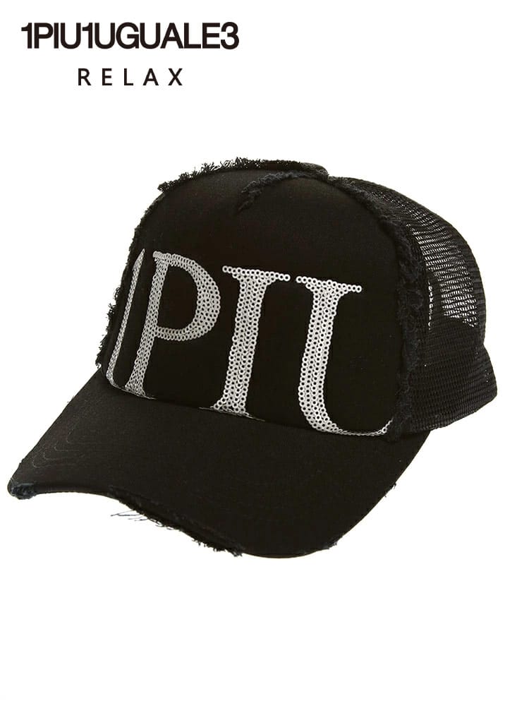 1PIU1UGUALE3 RELAX (ウノ ピュ ウノ ウグァーレ トレ リラックス) ビーズロゴ メッシュ キャップ BIG LOGO 1PRUSZ21019