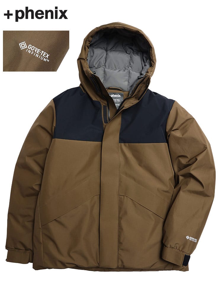 プラスフェニックス メンズ ダウン +phenix ブランド ダウンジャケット アウター ブルゾン フード ショート丈 GORE-TEX 撥水 PXPOO22048