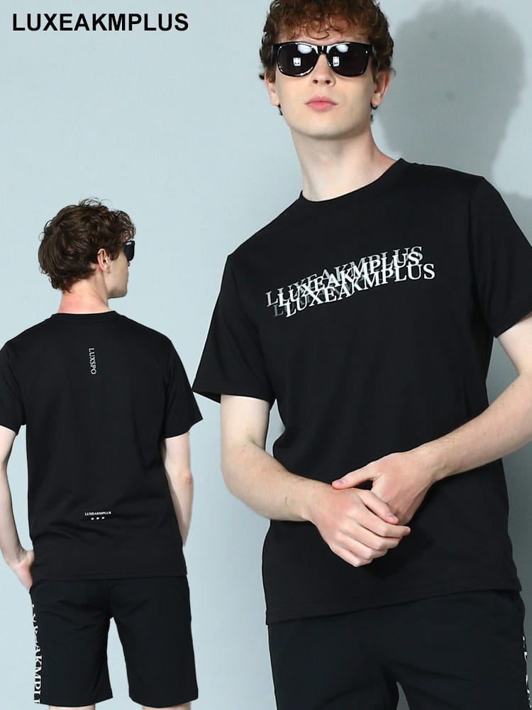 LUXEAKMPLUS (リュクスエイケイエムプラス) ロゴプリント クルーネック 半袖 Tシャツ LALAT23007 メンズ ブランド ゴルフウェア スポーツ