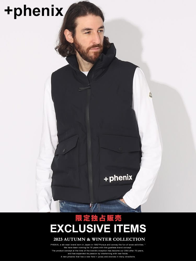 【当店独占販売】 +phenix (プラスフェニックス) 撥水 ダウンベスト GORE-TEX WINDSTOPPER PXPOO23062SZ ブランド メンズ アウター