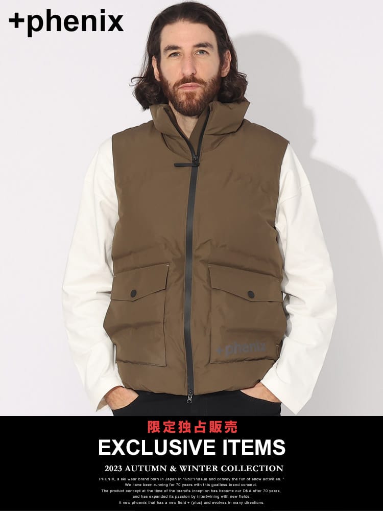 【当店独占販売】 +phenix (プラスフェニックス) 撥水 ダウンベスト GORE-TEX WINDSTOPPER PXPOO23062SZ ブランド メンズ アウター