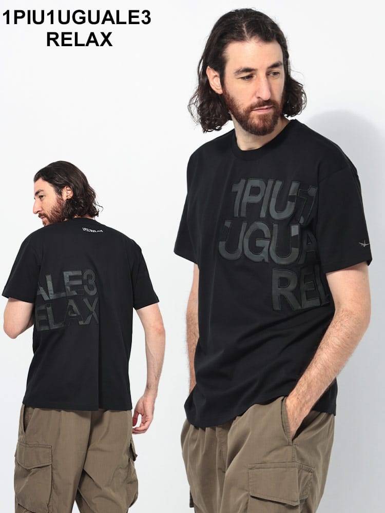 1PIU1UGUALE3 RELAX (ウノ ピュ ウノ ウグァーレ トレ リラックス) 迷彩ロゴ 半袖Tシャツ ストレッチ 1PRUST24096SZ メンズ