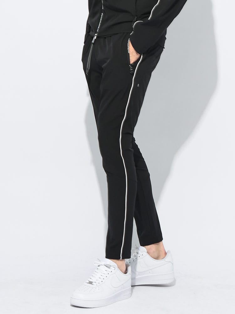 1PIU1UGUALE3 RELAX (ウノ ピュ ウノ ウグァーレ トレ リラックス) パイピング ストレッチ ナイロン ウエストゴム ジャージ パンツ 1PRUSB25026 メンズ