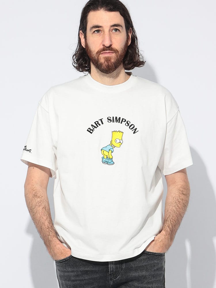 1PIU1UGUALE3 RELAX (ウノ ピュ ウノ ウグァーレ トレ リラックス) シンプソンズコラボ バート・シンプソン クルーネック 半袖 Tシャツ 1PRUST25080 メンズ