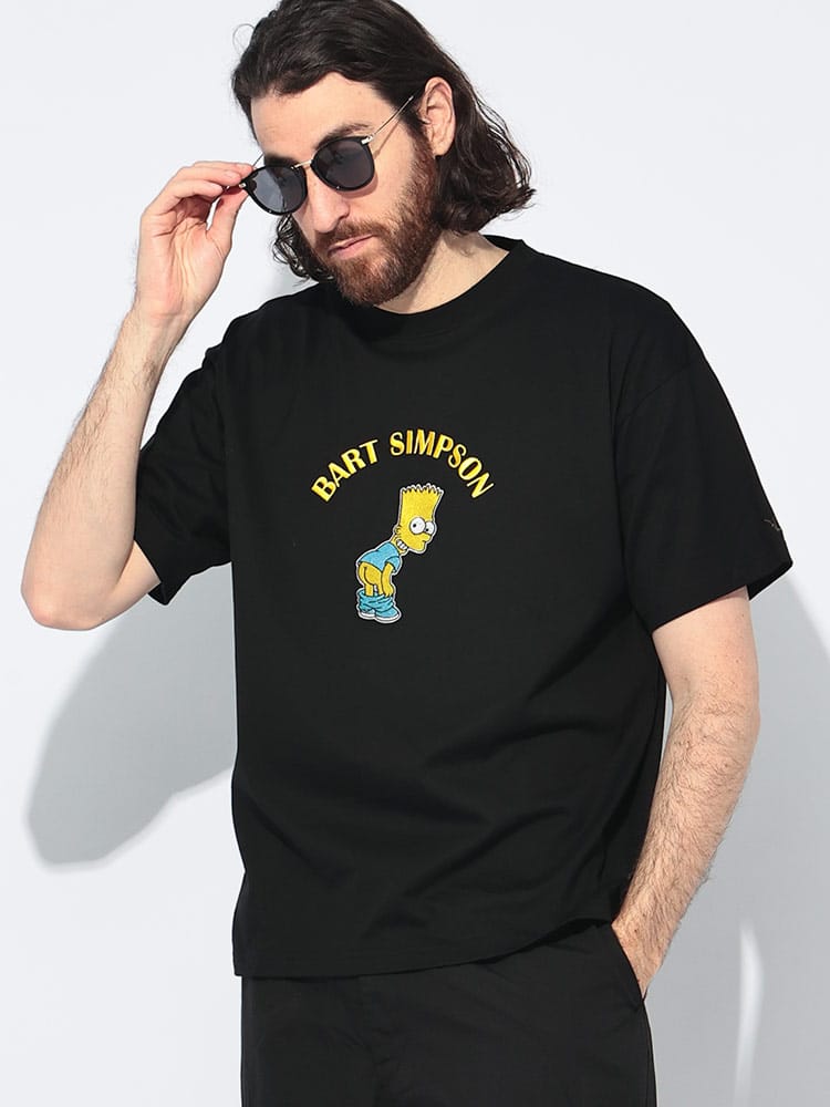 1PIU1UGUALE3 RELAX (ウノ ピュ ウノ ウグァーレ トレ リラックス) シンプソンズコラボ バート・シンプソン クルーネック 半袖 Tシャツ 1PRUST25080 メンズ