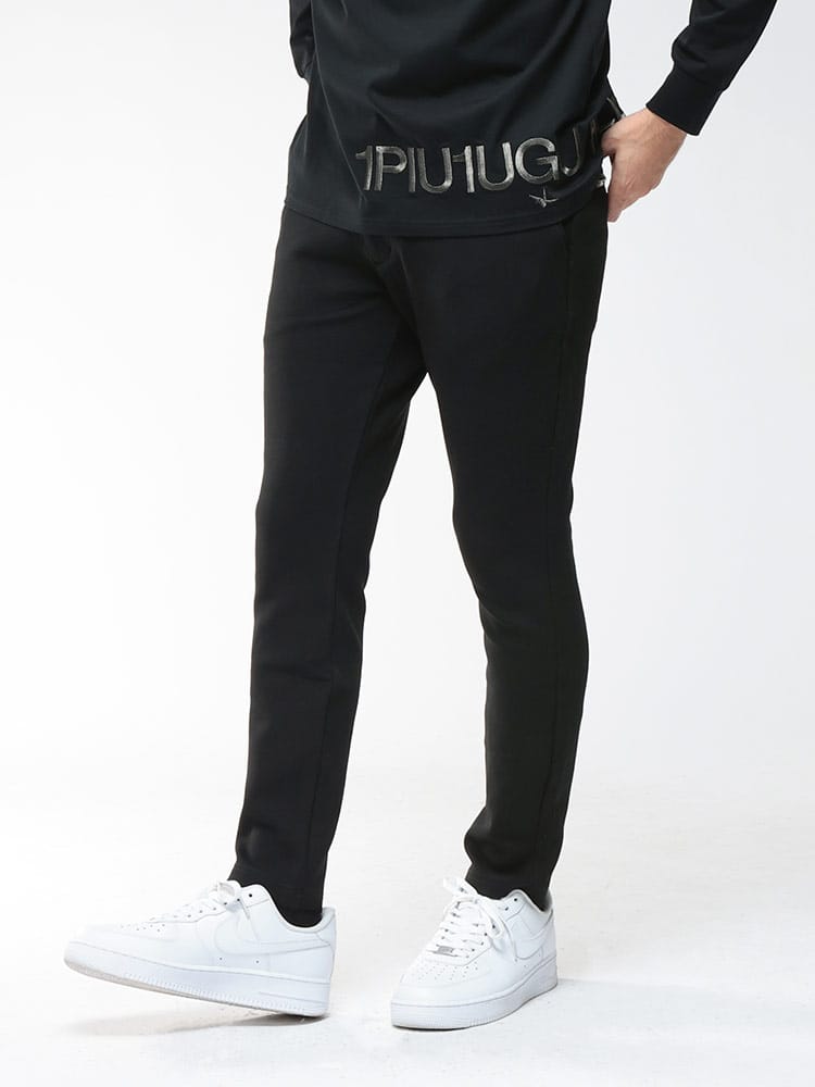 1PIU1UGUALE3 RELAX (ウノ ピュ ウノ ウグァーレ トレ リラックス) レザーコンビネーション ストレッチ スラックス 1PRUSB25096 メンズ