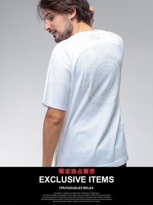 1PIU1UGUALE3 RELAX (ウノ ピュ ウノ ウグァーレ トレ リラックス) バックサークルロゴプリント 半袖 Tシャツ 1PRUST26090SZ メンズ