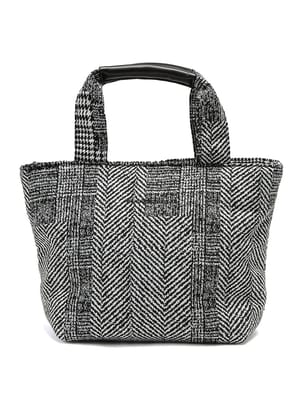 1PIU1UGUALE3 RELAX (ウノ ピュ ウノ ウグァーレ トレ リラックス) ヘリンボーン＆千鳥格子ミックス柄 ミニトートバッグ 1PRUSZ26014 メンズ