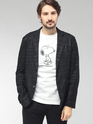 1PIU1UGUALE3 RELAX (ウノ ピュ ウノ ウグァーレ トレ リラックス) メンズ ジャケット ランダム千鳥柄 シングル 2ツ釦 テーラード 1PRUSK26017