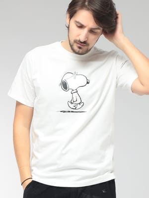 1PIU1UGUALE3 RELAX (ウノ ピュ ウノ ウグァーレ トレ リラックス) メンズ Tシャツ 半袖 スヌーピーコラボ クルーネック カットソー 1PRUST26055