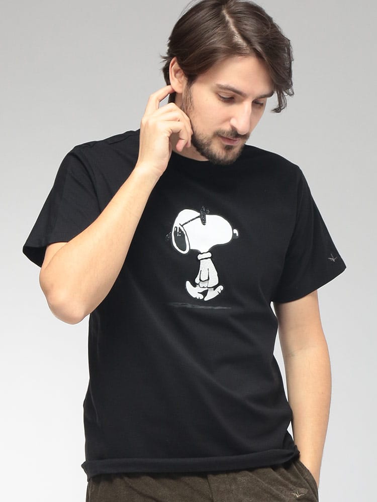 1PIU1UGUALE3 RELAX (ウノ ピュ ウノ ウグァーレ トレ リラックス) メンズ Tシャツ 半袖 スヌーピーコラボ クルーネック カットソー 1PRUST26055
