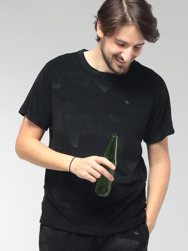 1PIU1UGUALE3 RELAX (ウノ ピュ ウノ ウグァーレ トレ リラックス) メンズ Tシャツ 半袖 パイル地 迷彩柄 クルーネック カットソー 1PRUST26073