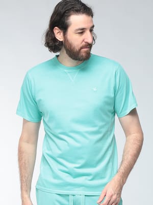 1PIU1UGUALE3 RELAX (ウノ ピュ ウノ ウグァーレ トレ リラックス) メンズ Tシャツ 半袖 ピグメント加工 クルーネック ワンポイント刺繍 1PRUST26001