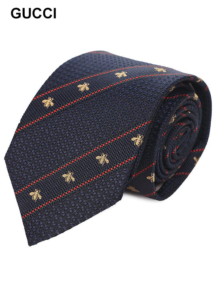 GUCCI (グッチ) ハチ柄 シルク ネクタイ GC4515284074 ブランド メンズ 