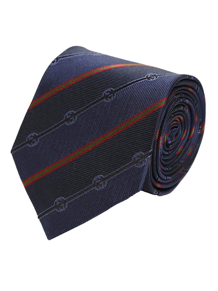 GUCCI (グッチ) シルク100％ GG ストライプ ネクタイ GC4996964066