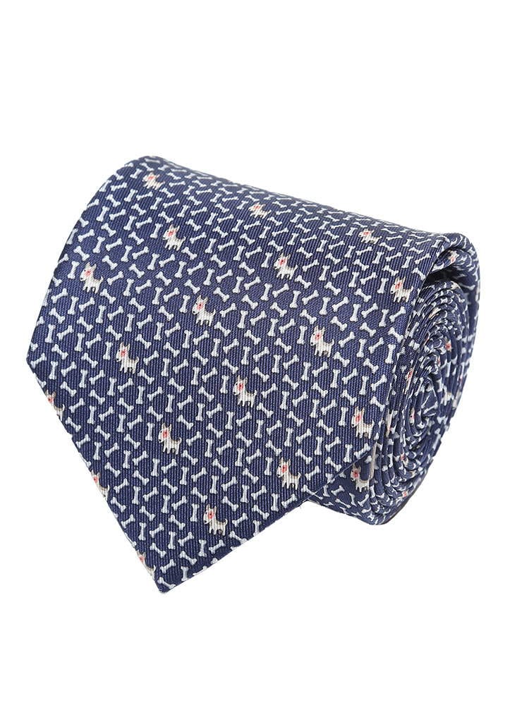 Salvatore Ferragamo (サルヴァトーレ・フェラガモ) シルク100％ イヌ総柄 ネクタイ NAVY FG350274001 ブランド
