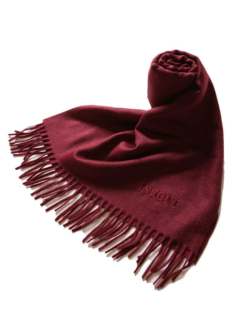 MISSONI ミッソーニ カシミヤ100％ ロゴ 刺繍 マフラー ブランド メンズ レディース カシミア MIS60MIC