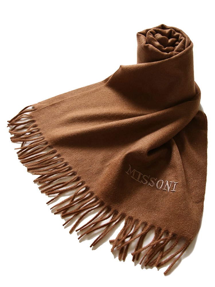 MISSONI ミッソーニ カシミヤ100％ ロゴ 刺繍 マフラー ブランド メンズ レディース カシミア MIS60MIC
